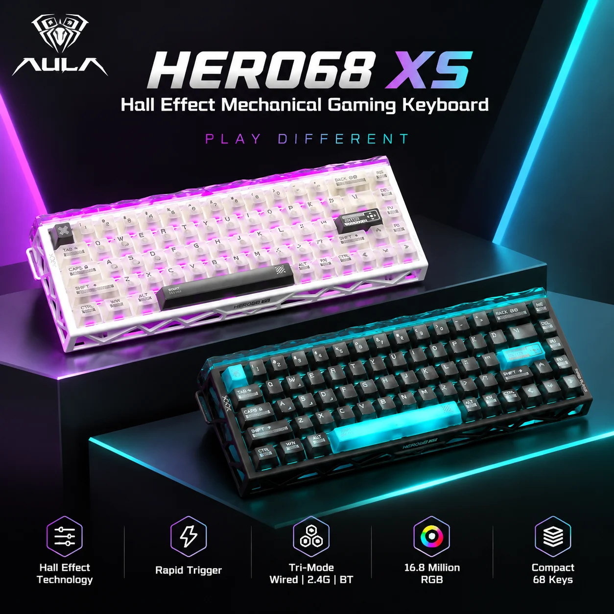 Pc Gaming Keyboards - Aula Hero68 XS, Keyboard Gaming Magnetik