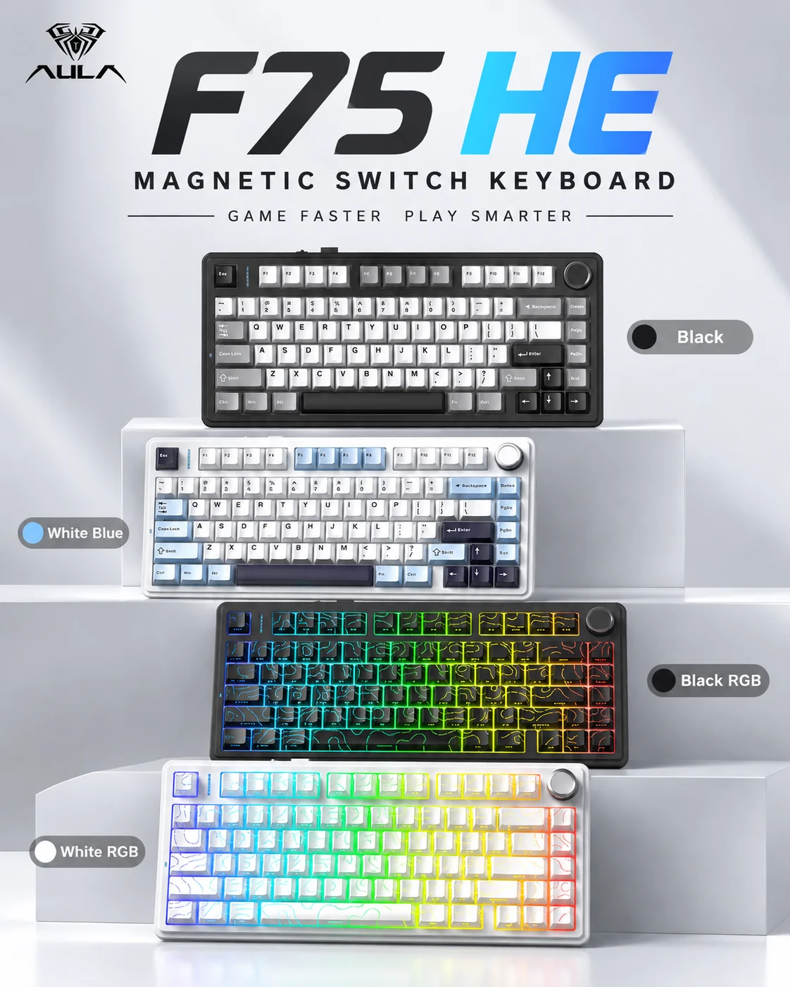 Pc Gaming Keyboards - AULA F75 HE Keyboard Mekanik Gaming