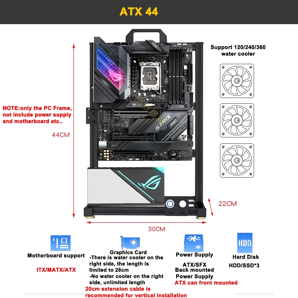 Modding casing PC terbuka EATX - Pc Gaming Center ulasan dan harga