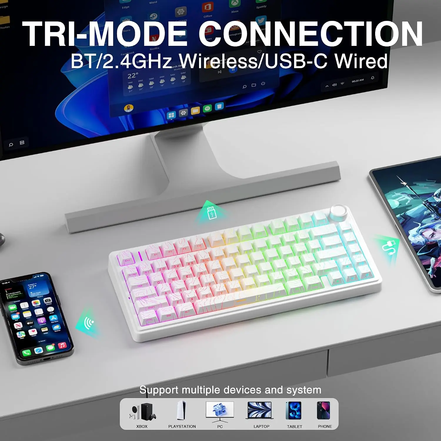 AULA F75 HE Keyboard Mekanik G - Pc Gaming Keyboards ulasan dan harga