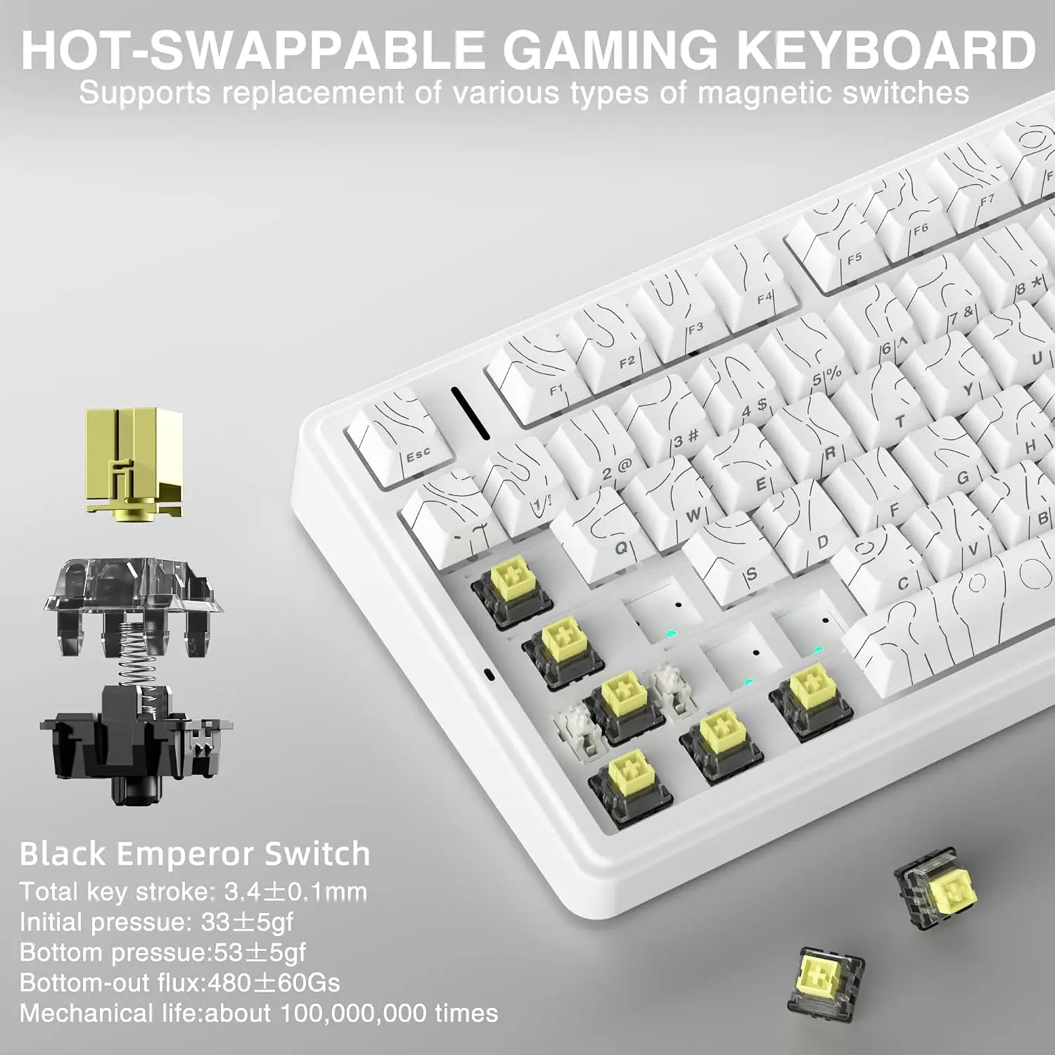 AULA F75 HE Keyboard Mekanik G - Pc Gaming Keyboards ulasan dan harga